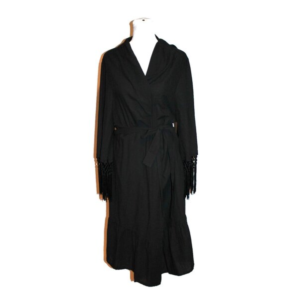 ELSE Kimono Midi Robe Lingerie Elegant Semi-Sheer Fringed Women’s Size M/L - Picture 1 of 1